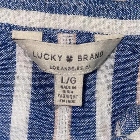 Lucky Brand Blue and White Striped Button Up - Picture 7 of 7